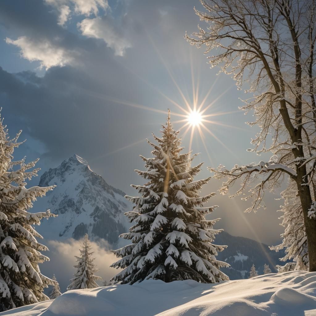 Snowy Owl on Spire in Divine Light