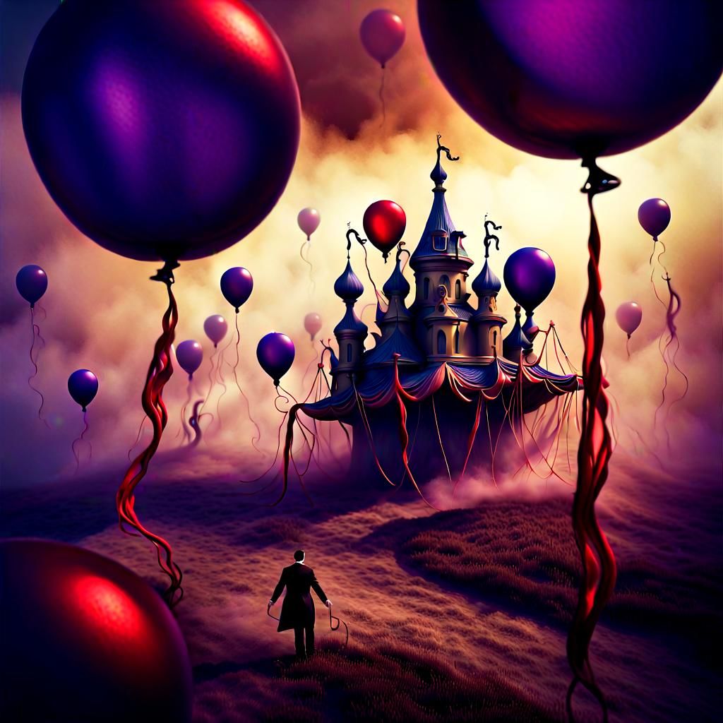 Dark Surrealist Circus with Eerie Creatures