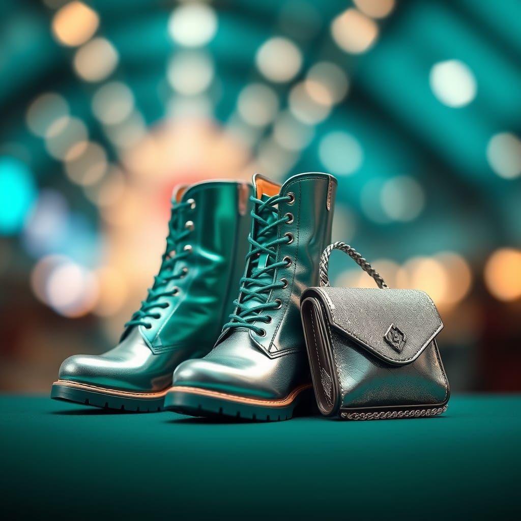 Emerald and Silver Fashion Accessories with Bokeh