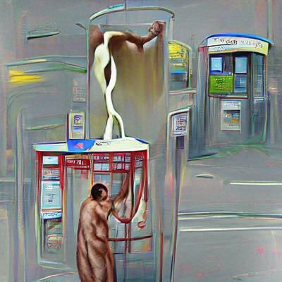 Surreal Image of Nude Man With Milk