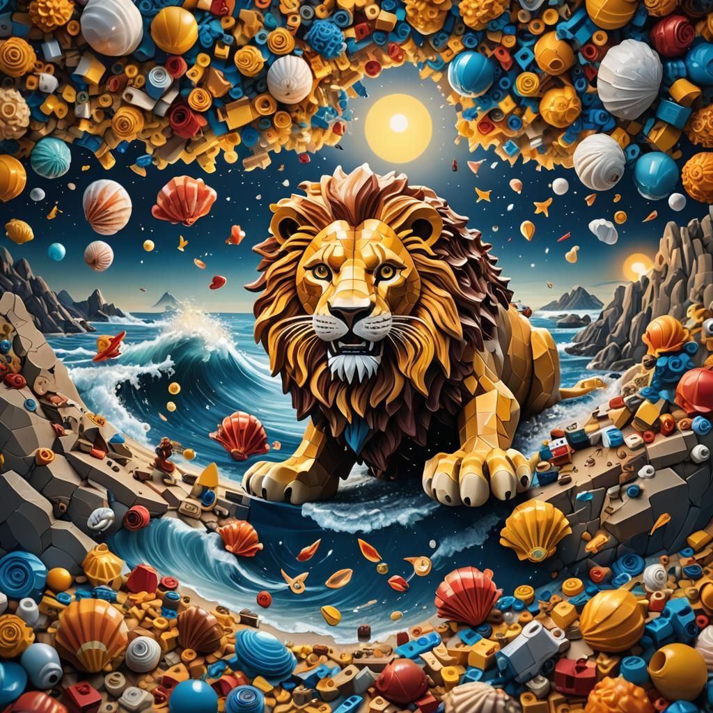 Colorful Ocean Camping Trip in Hyperrealistic Style