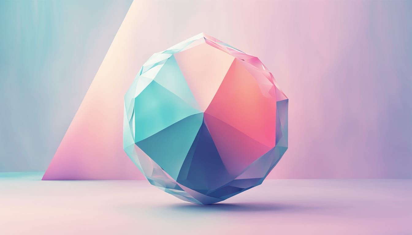 Surreal Geometric Form in Vibrant Triadic Colors