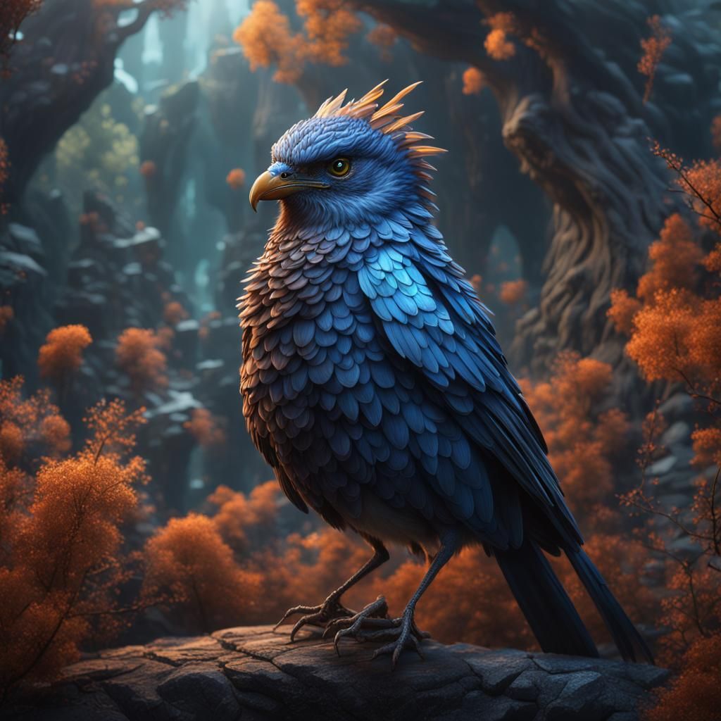 Detailed Bird Matte Painting in Fantasy Art Style