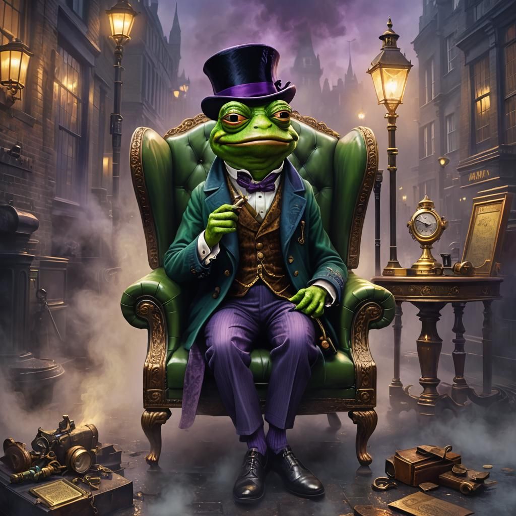 Pepe as Sherlock in Garbage Pail Kids Style