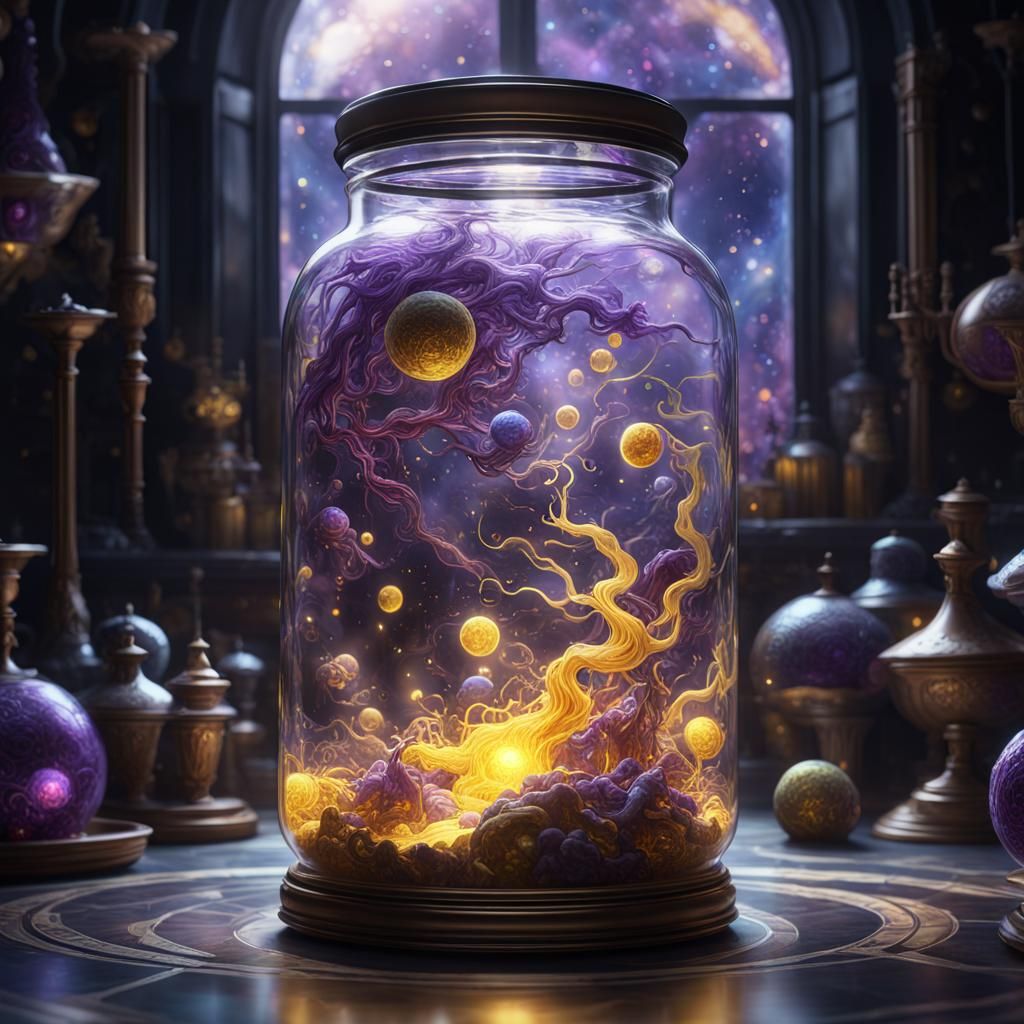 Neural Network in a Jar: Dark Fantasy Art