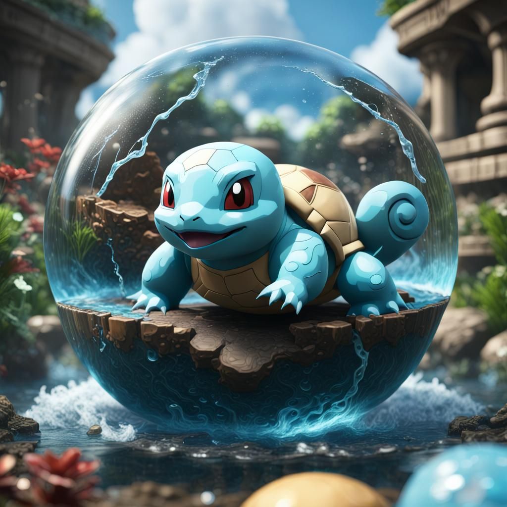 Squirtle in Poké Ball: Fantasy Concept Art