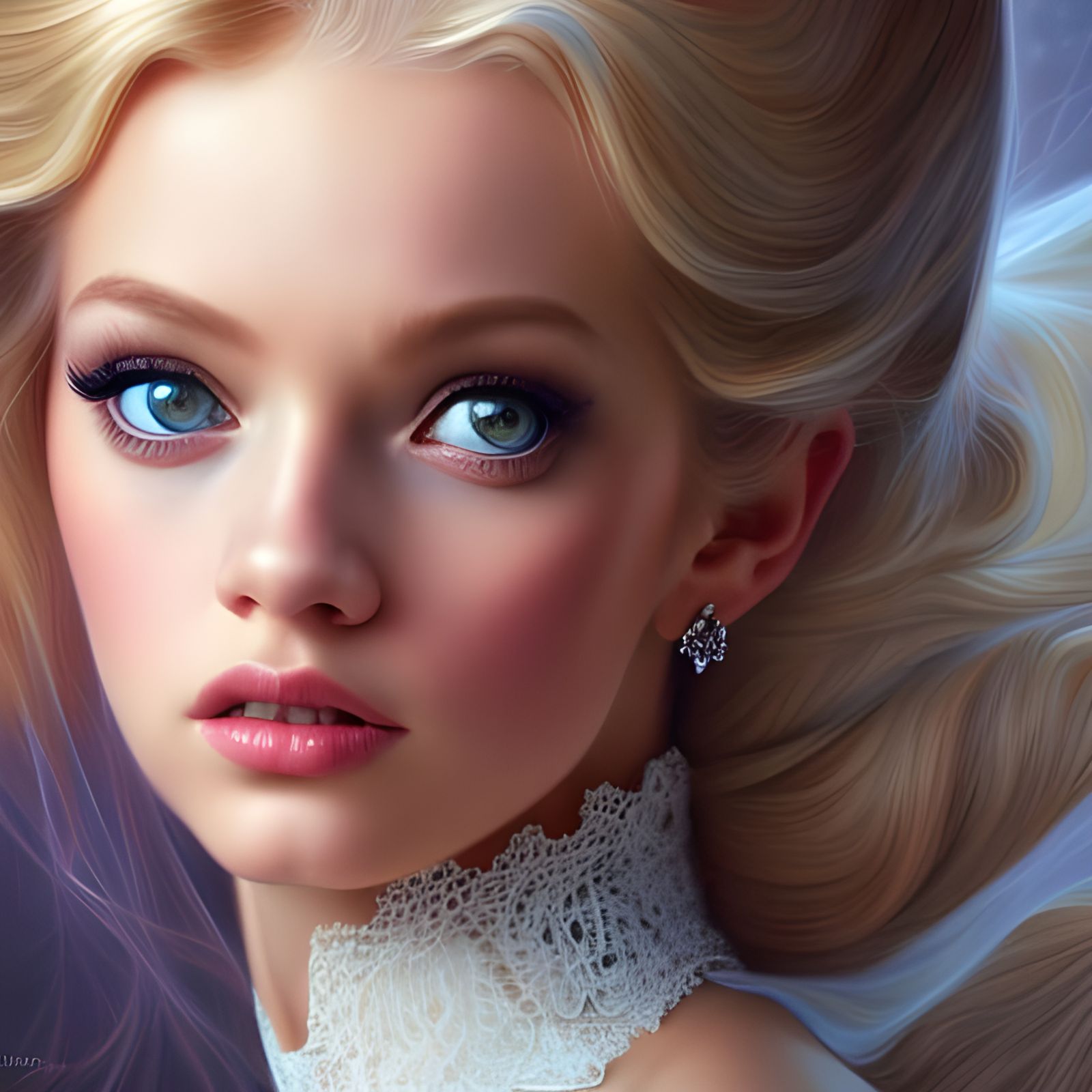 Hyperrealistic Portrait of Princess Cinderella by Artgerm