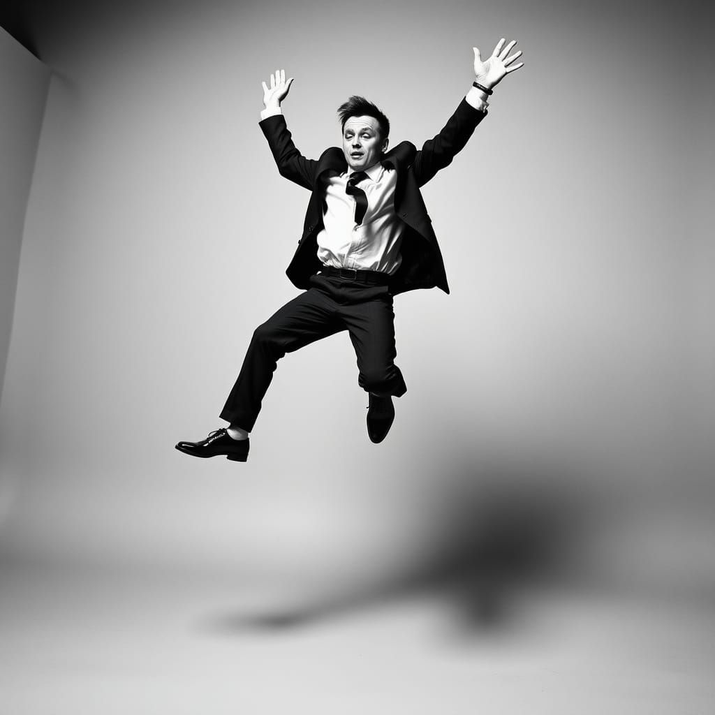 Terry Hall Jumps: Halsman-Inspired Portrait