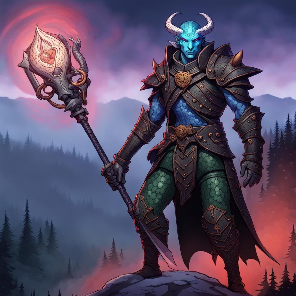 Dragonborn Rogue in Ornate Armor: Fantasy Concept Art