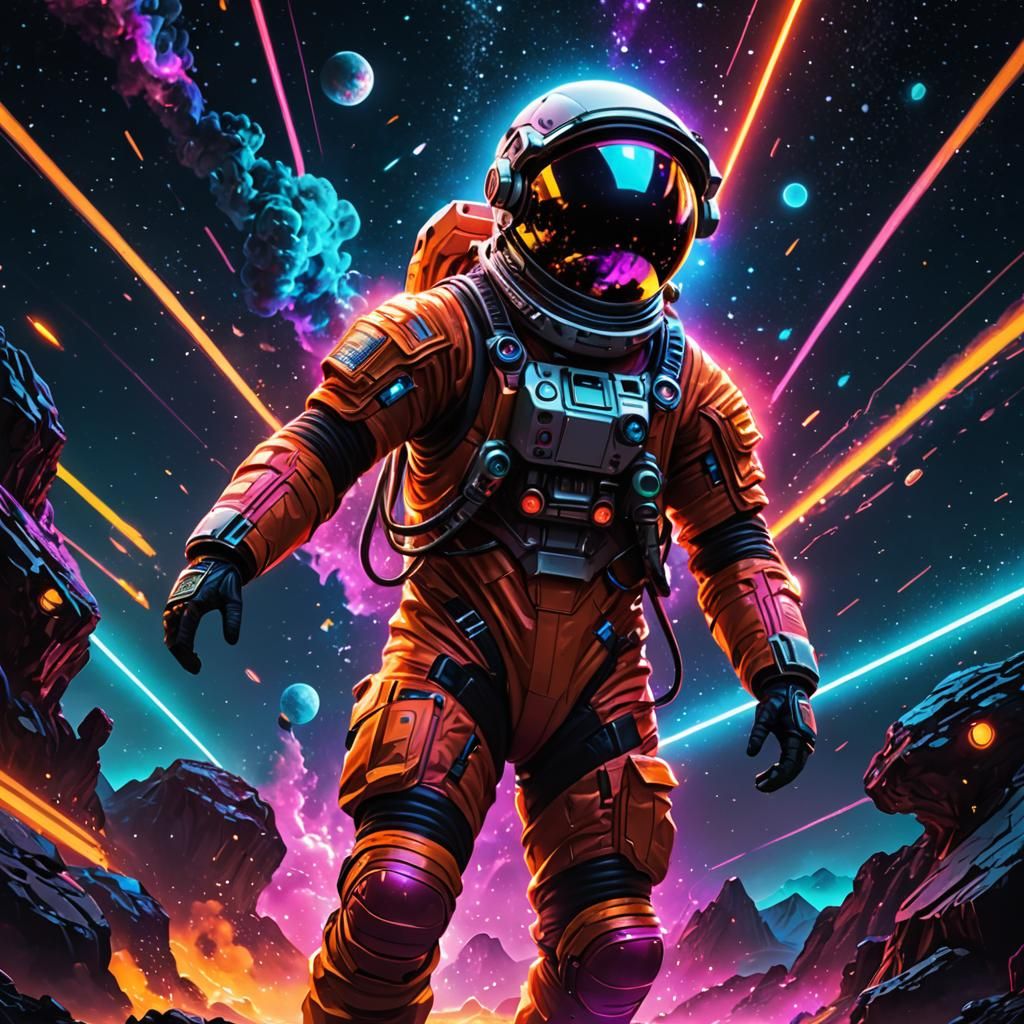 Neon astronaut