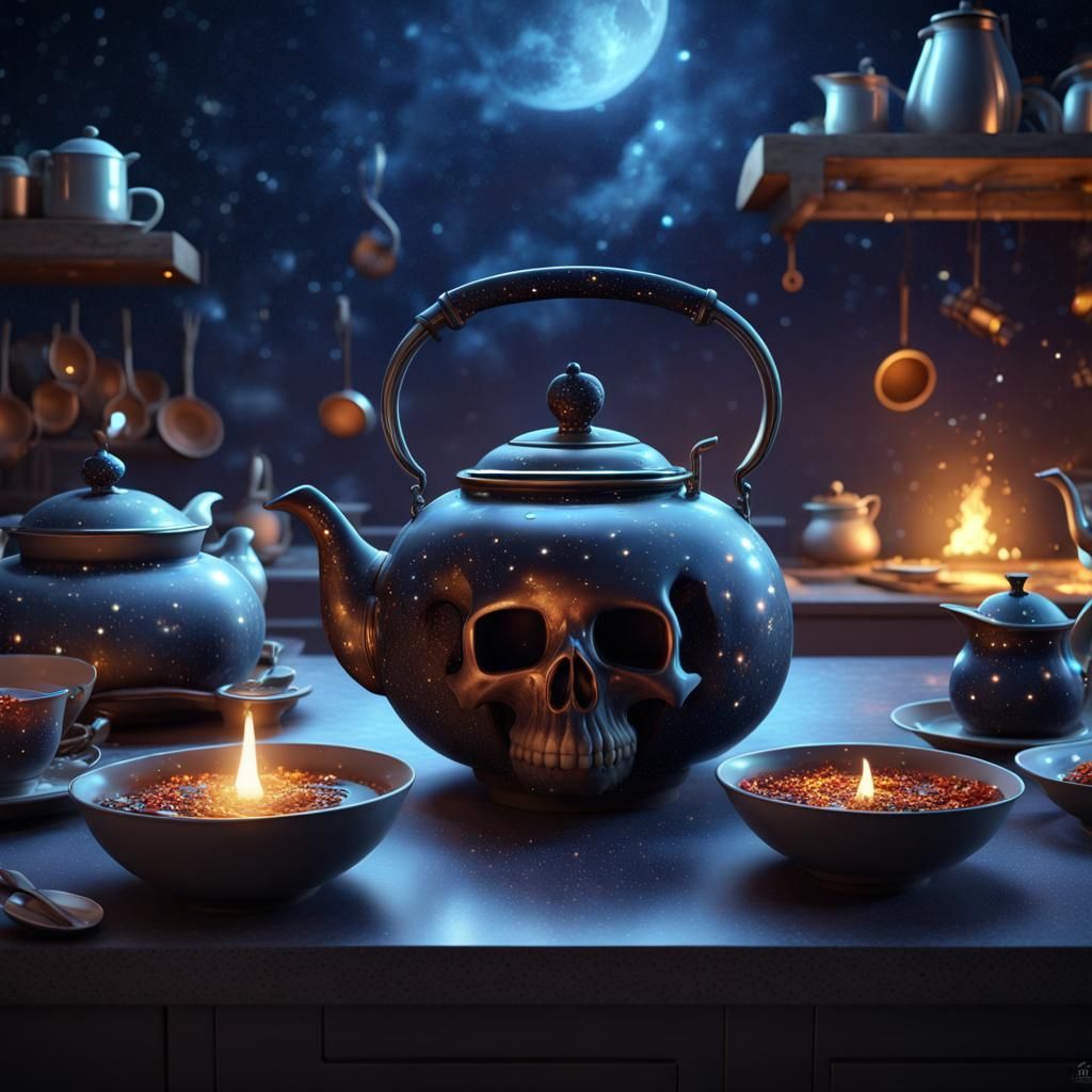 Skull Kitchenware in Luminous Starry Kitchen