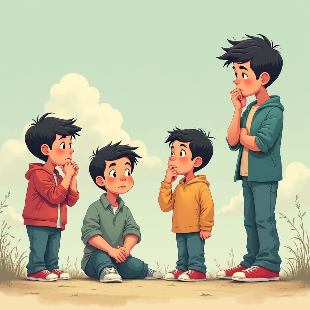 Whimsical Cartoon Characters in Serene Environments