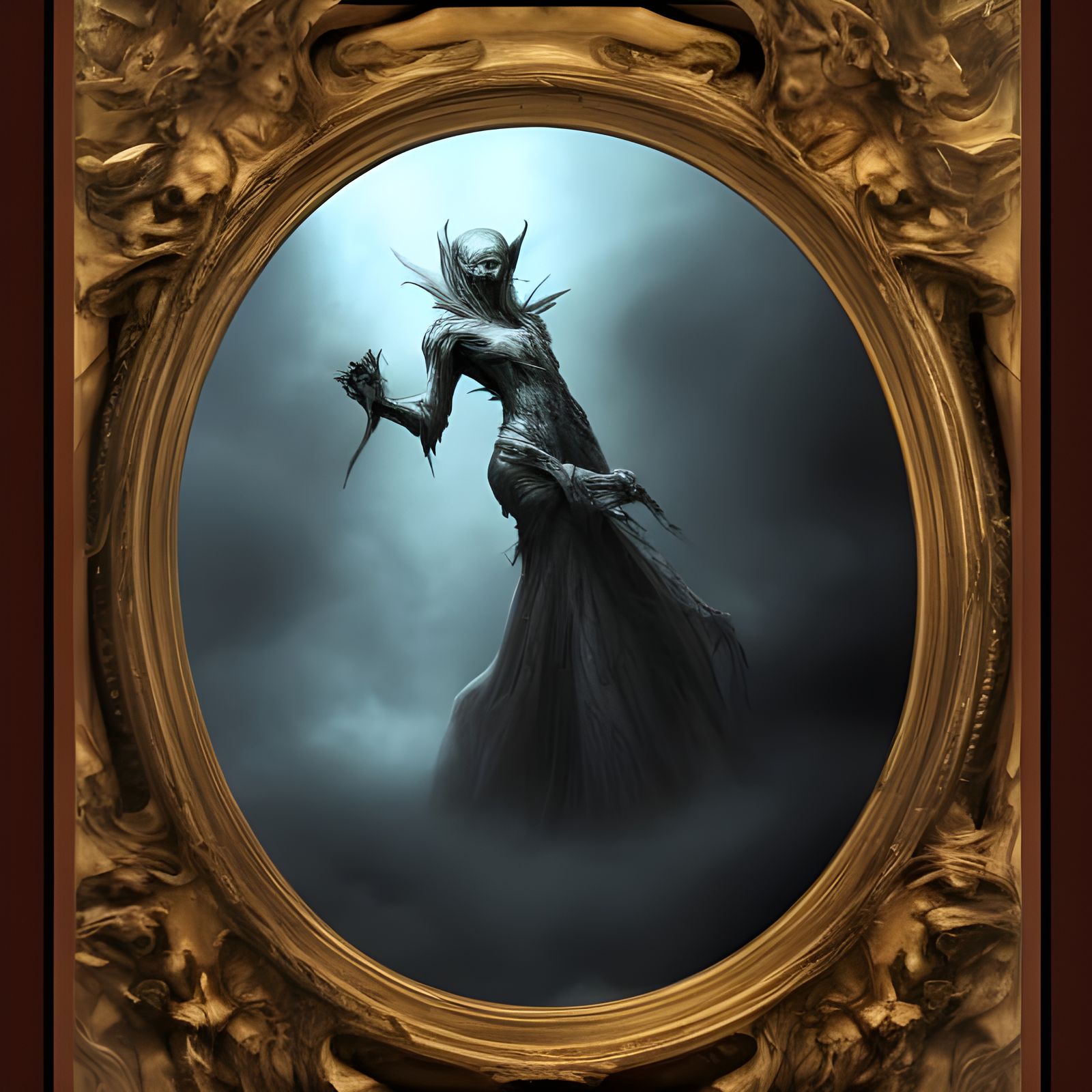 Frightening Transparent Ghost in Sinister Mirror