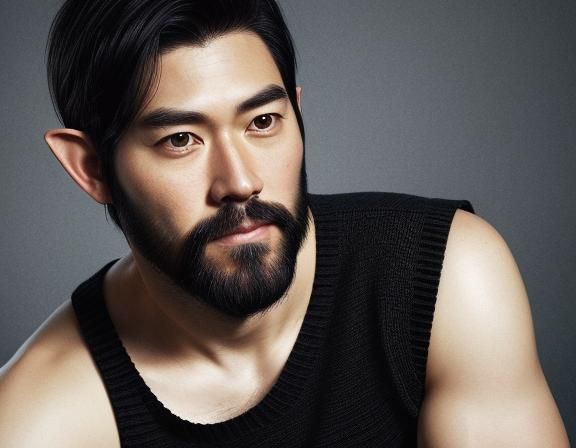 Attractive Elf Man Portrait in Comic Book Style