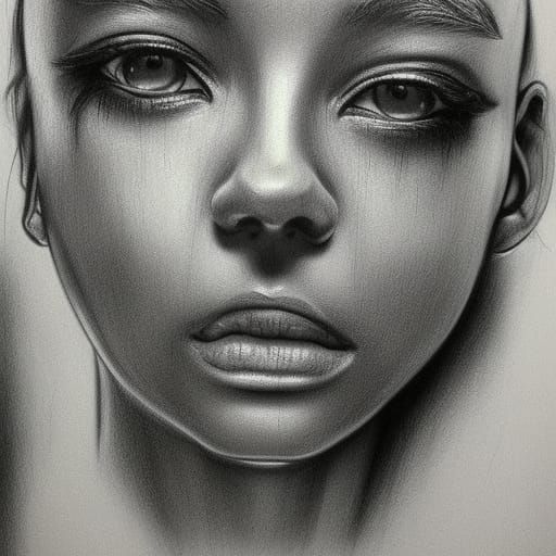 Hyperdetailed Charcoal Drawing