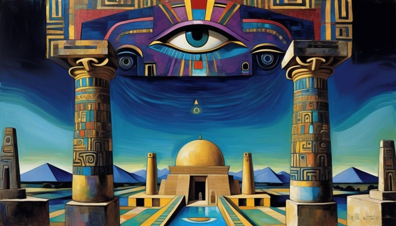 Cleopatra in a Surreal Egyptian Temple