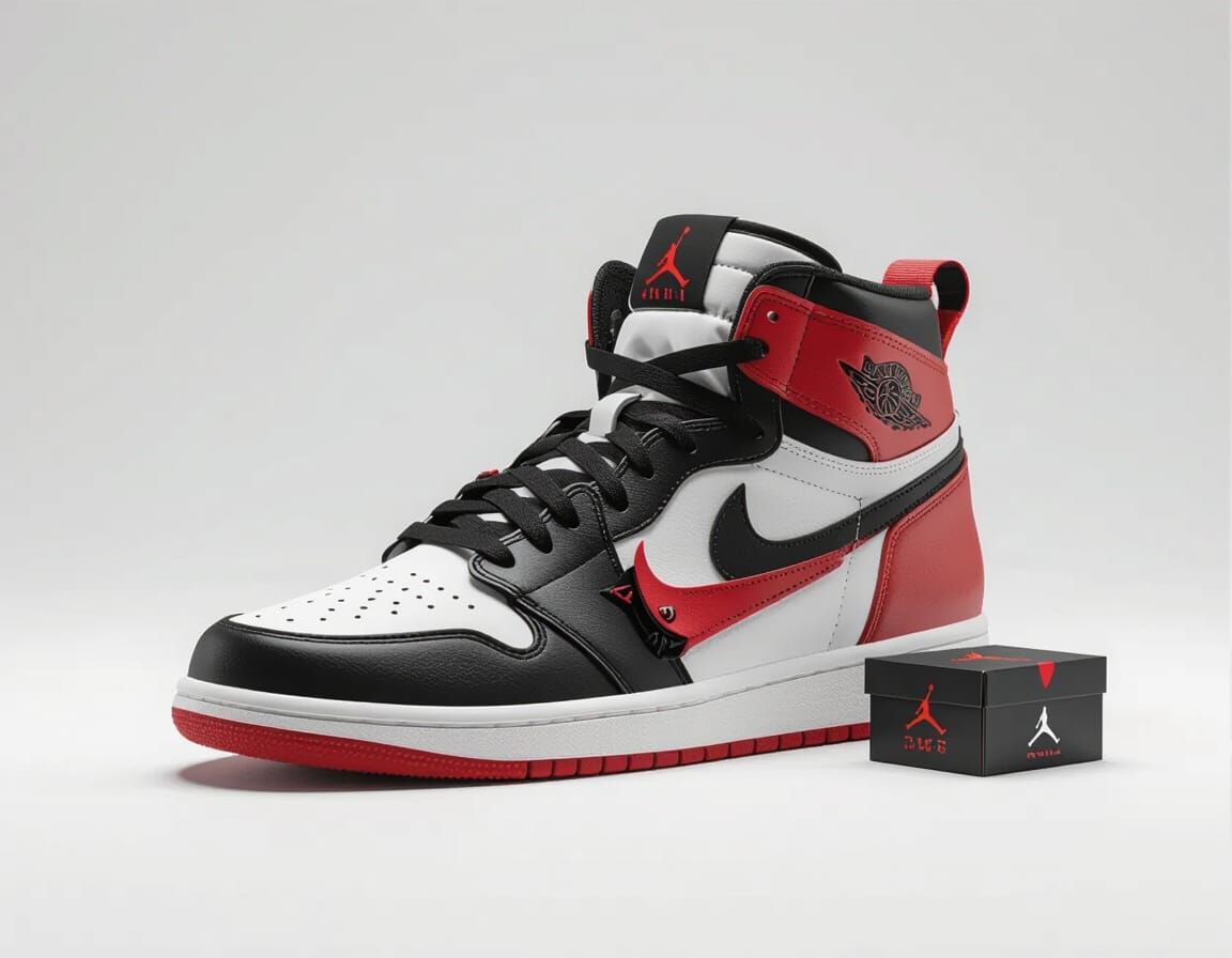 Photorealistic Sneaker Design with Bold Colors and Textures