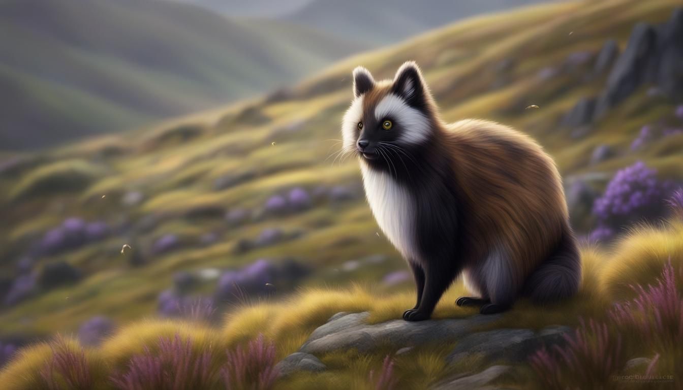 Cute Striped Animal in the Scottish Highlands