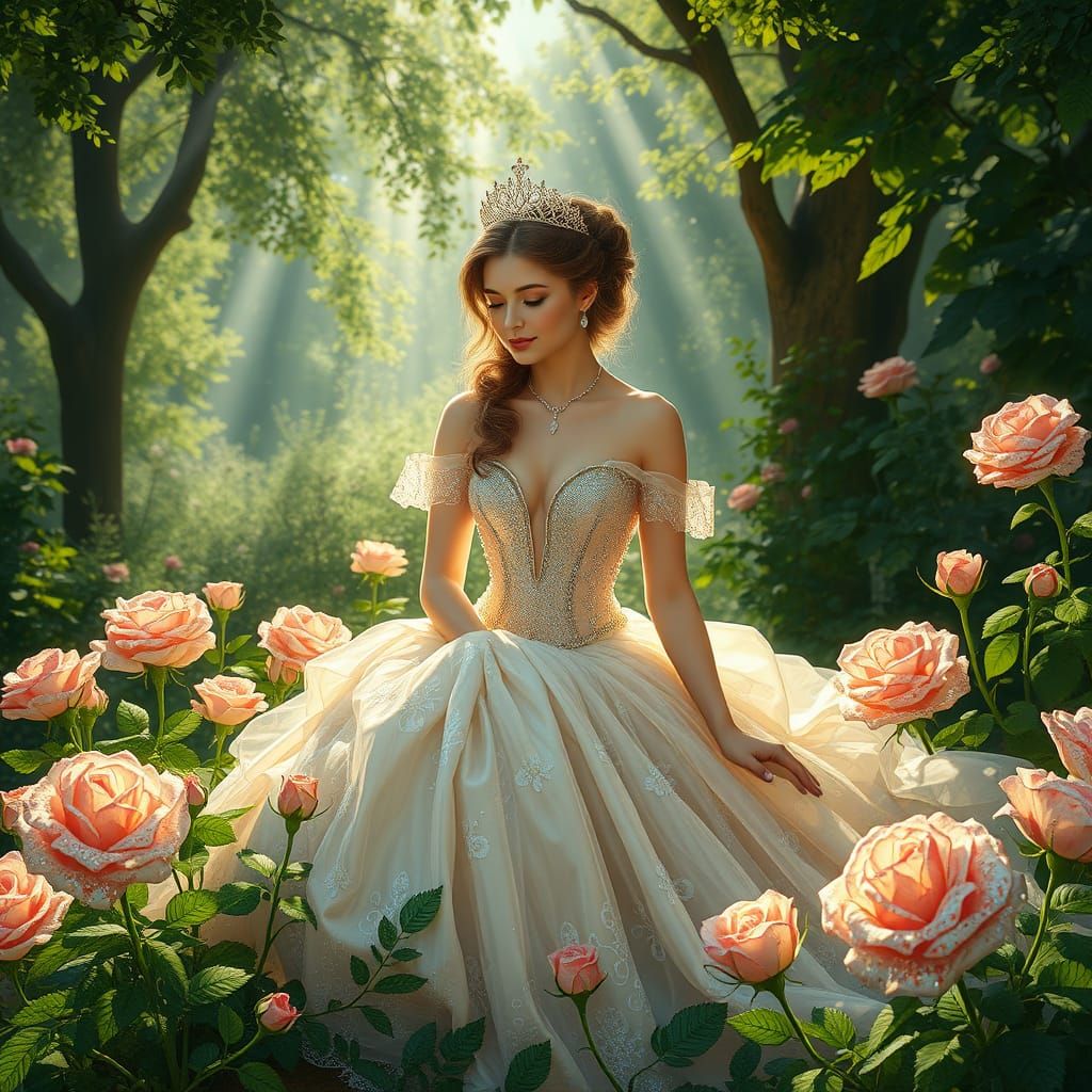 Ethereal Princess in Crystal Glitter Garden