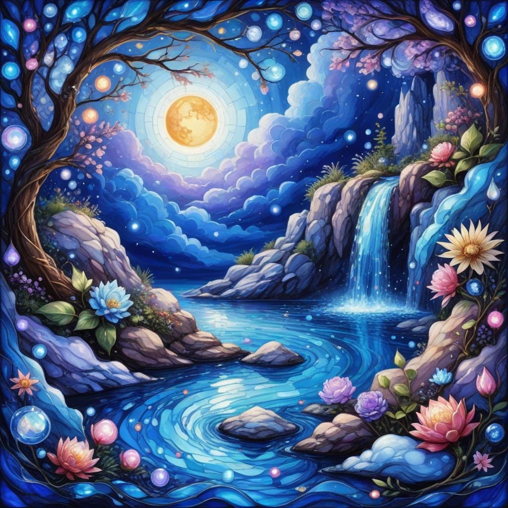 Kaleidoscope Spirals: Gemstone Ribbons in Anime Realism