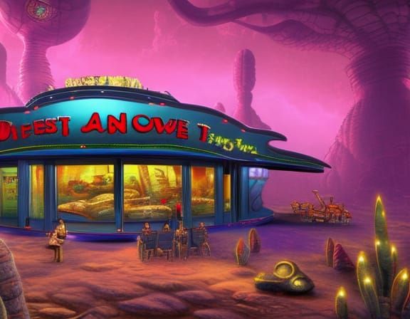 Elvis Fast Food Bar on Alien Planet