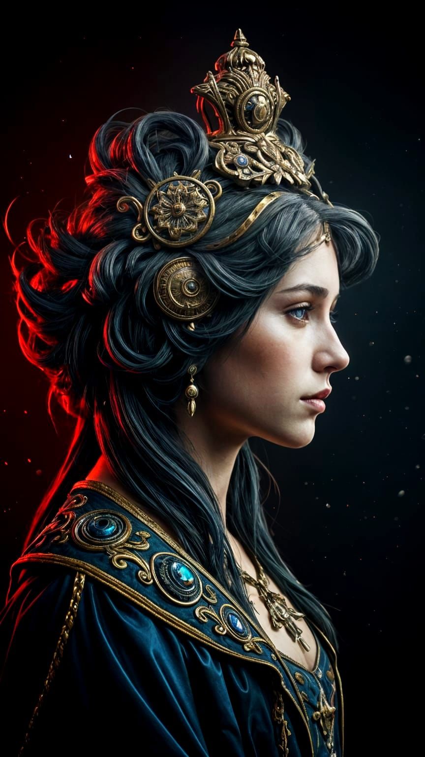 Surrealist Concept Art Portrait in Triadic Colors