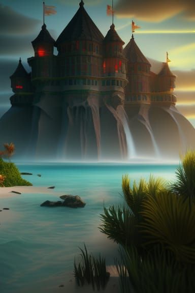 Detailed Beach Concept Art in 8k Resolution