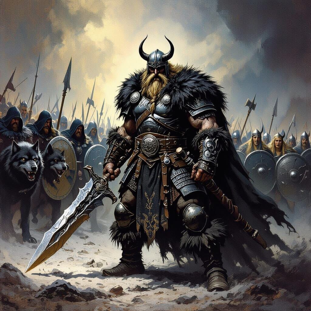Viking Warlord Leads Dark Army into Battle