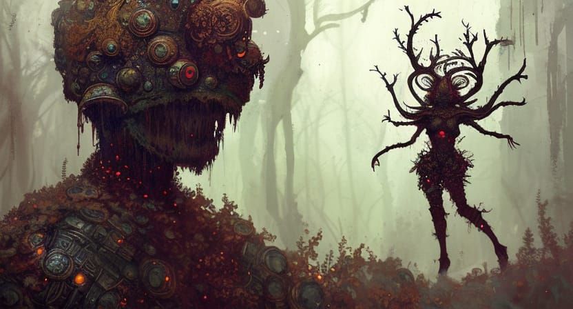 Space Monster Warrior Portrait in Fantasy Art Style