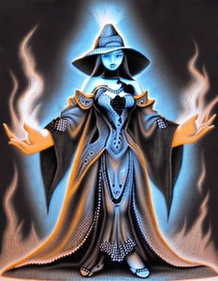 Monochrome Stippling Art Composition