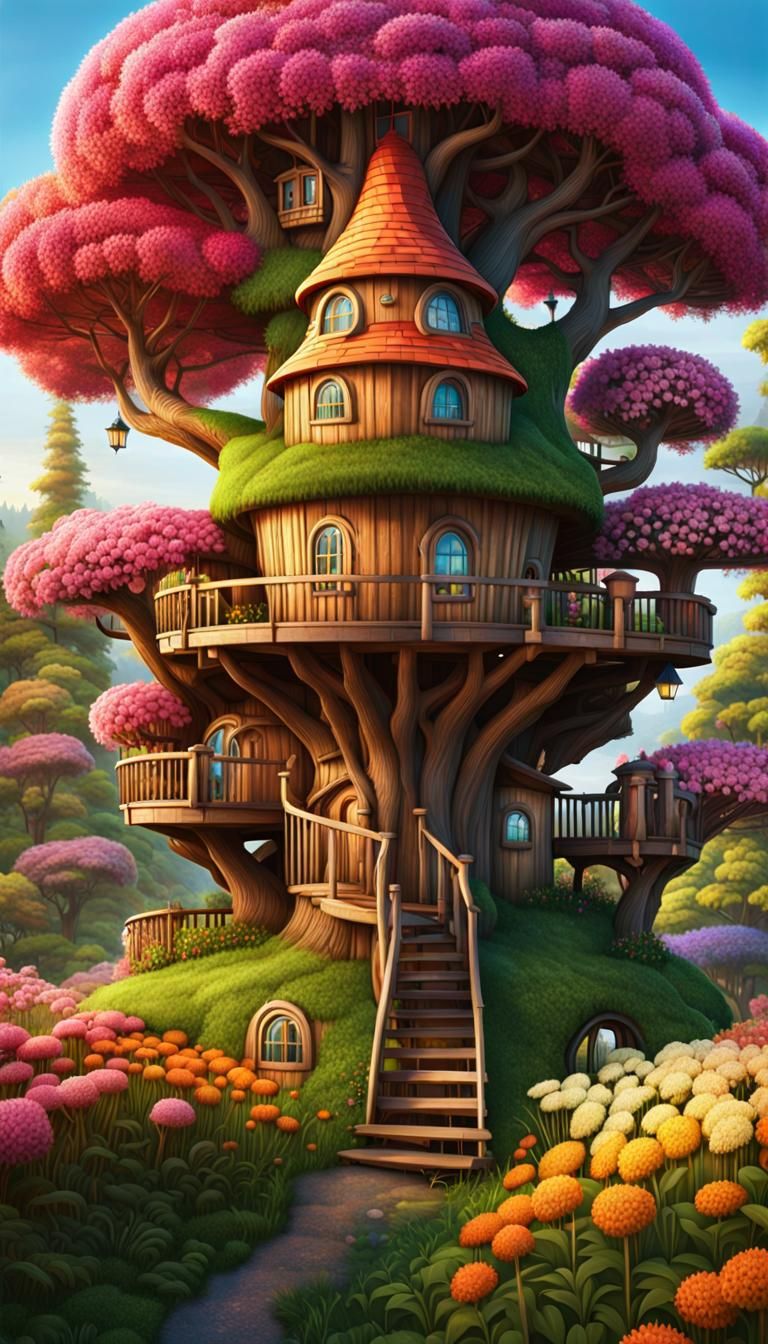 Fairytale Treehouse Village in Fantasy Forest