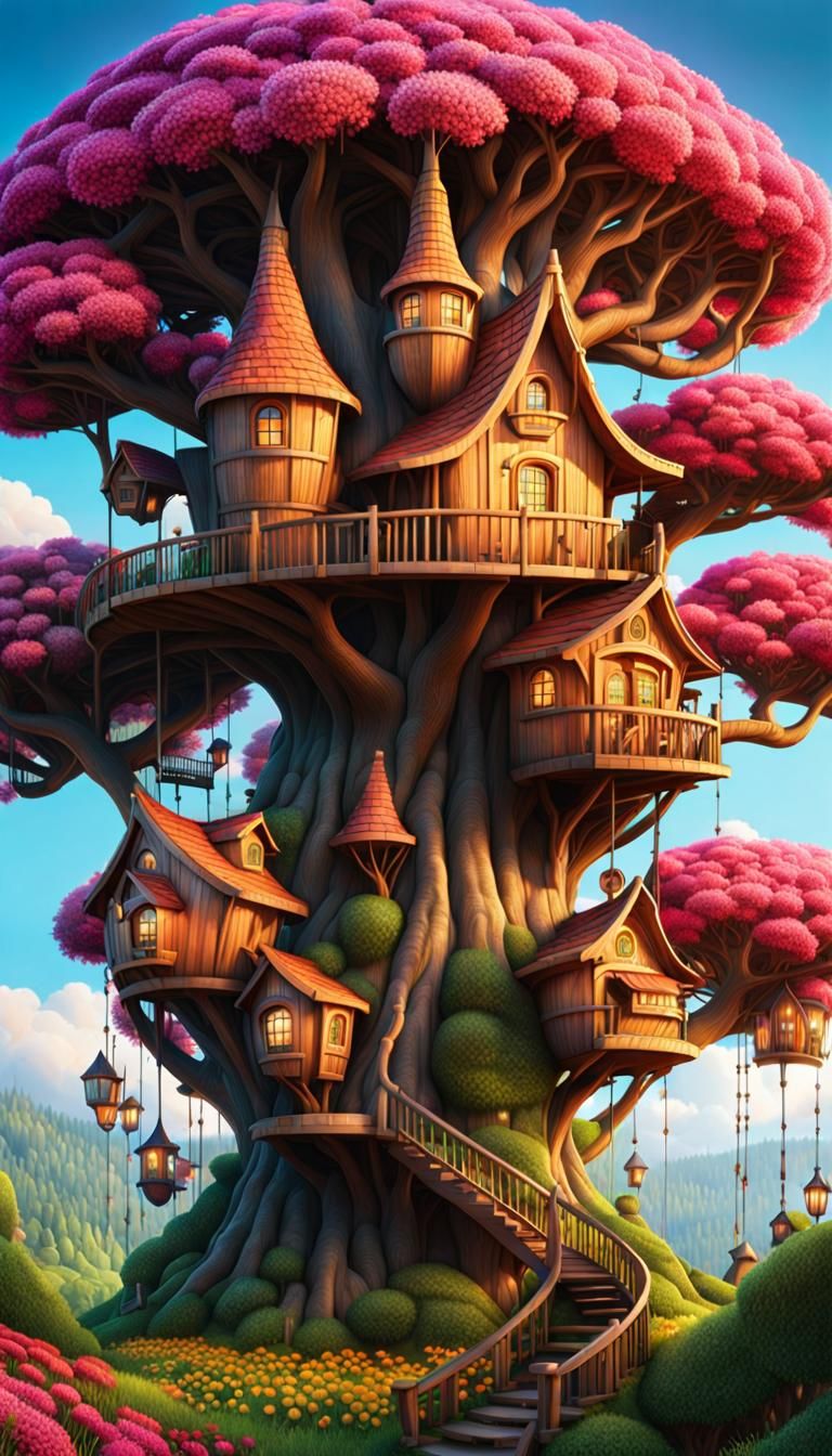 Fairytale Treehouse Village in Fantasy Forest