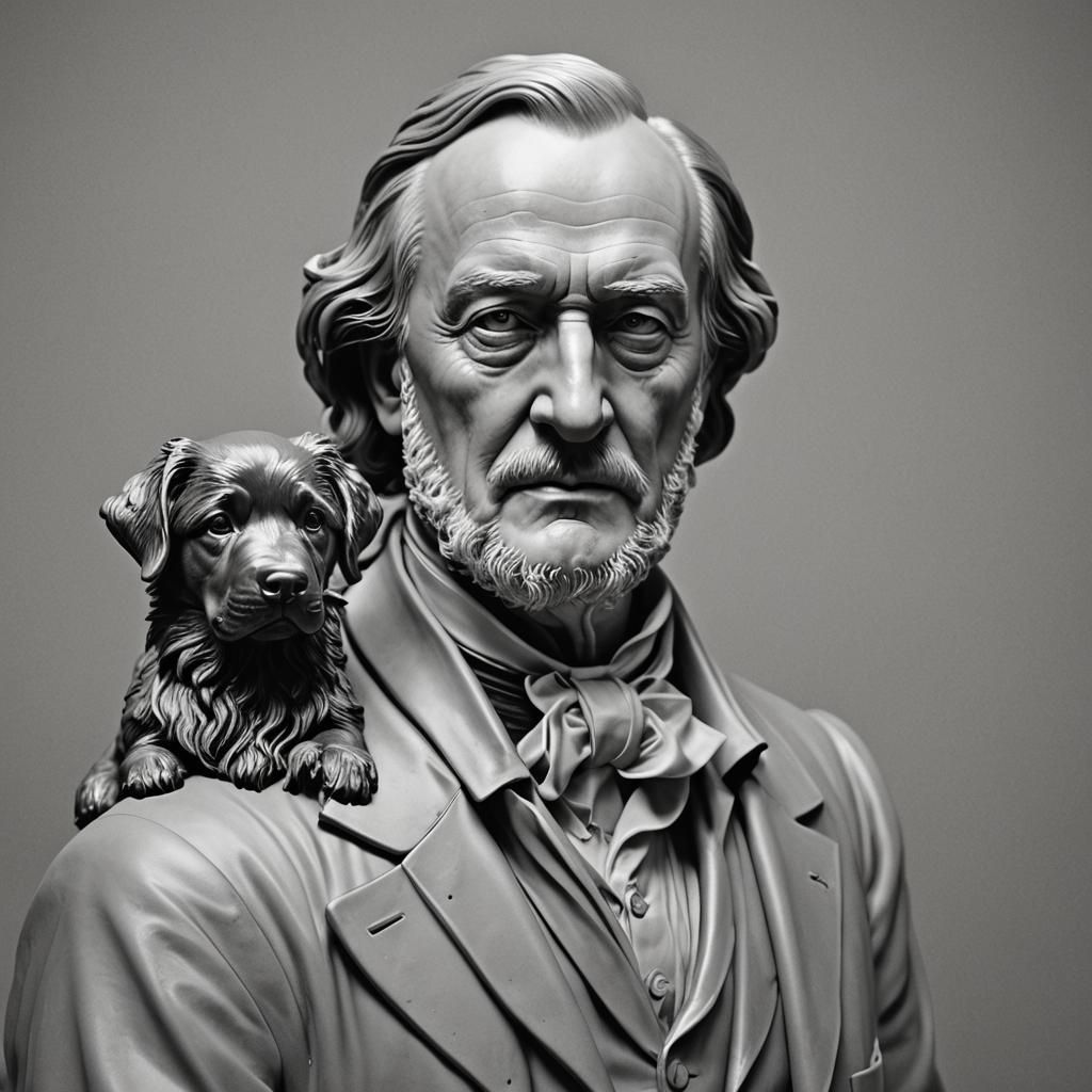 Richard Wagner and his young newfie called "Russ"