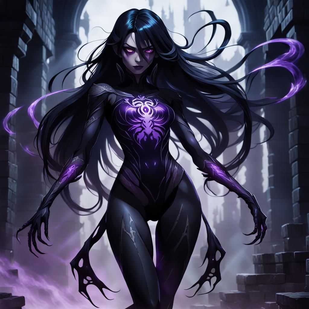 Anime Shadow Demon with Flowing Shadows