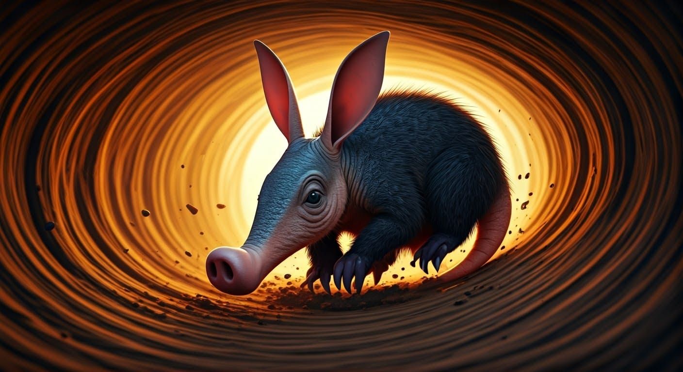 Aardvark Burrows into Chaos in Bold Digital Art
