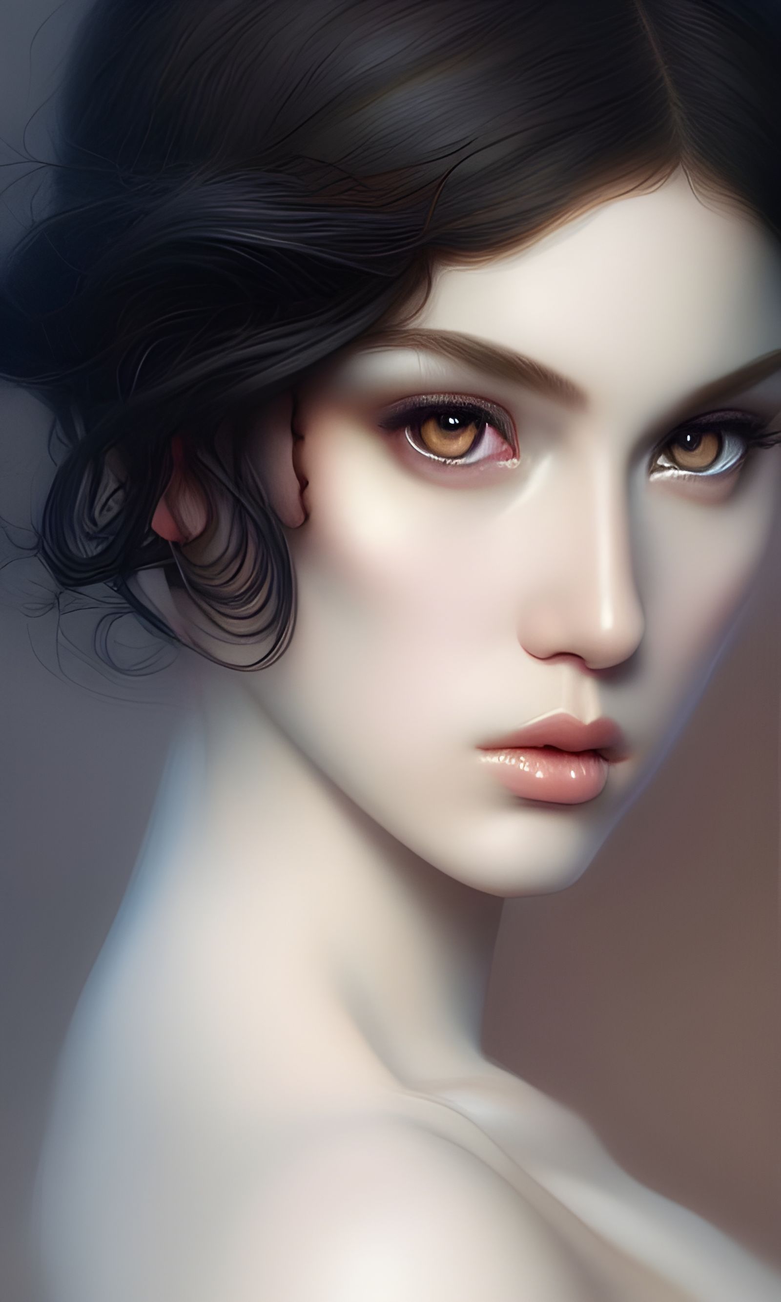 Sensual Pearly Girl: Digital Art by Artgerm