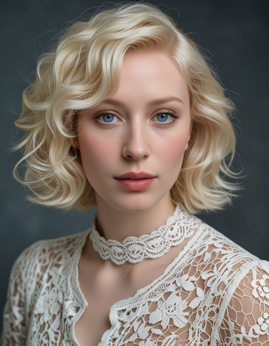 Ethereal Albino Woman in Soft Focus