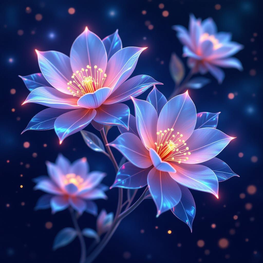 Cosmic Alien Flowers in Ethereal Digital Art