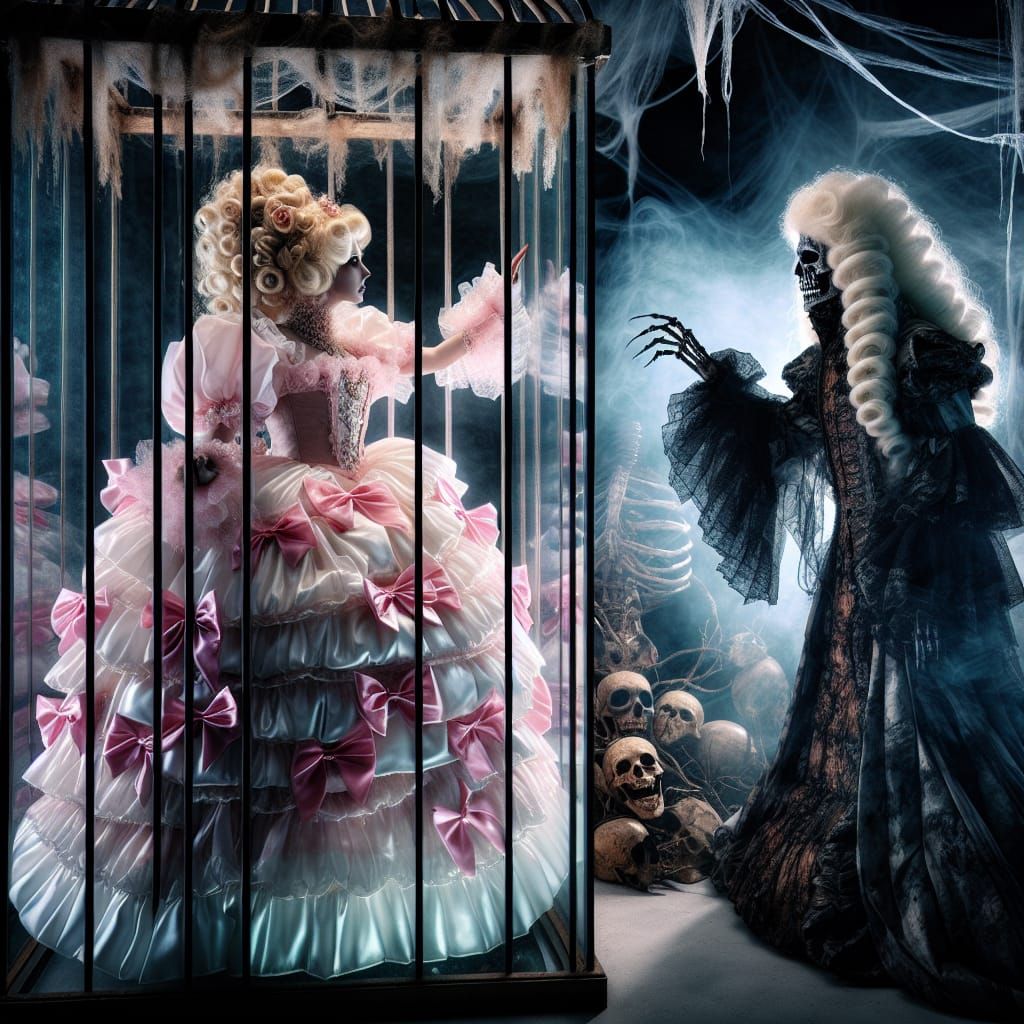 Mysterious King Watches Over Captive Bride in Eerie Scene