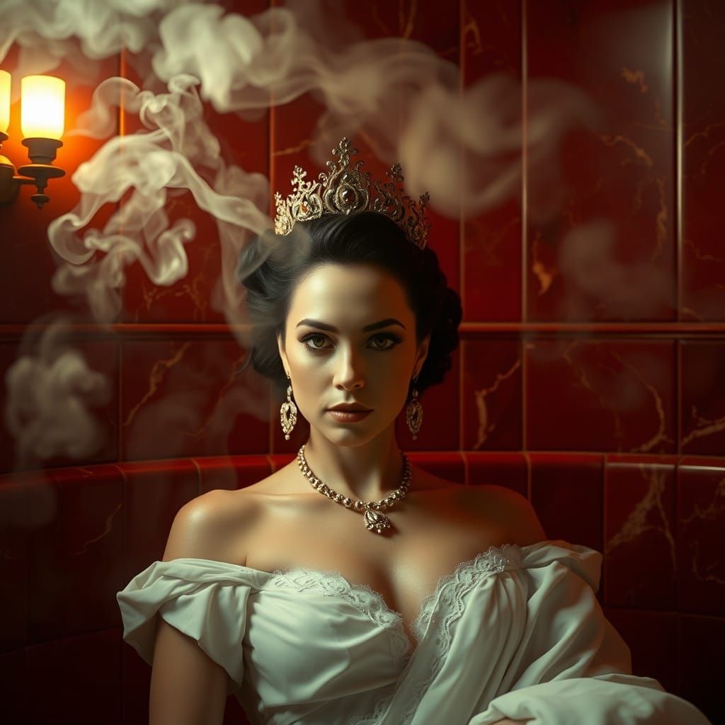 Regal Queen in Red Marble Sauna