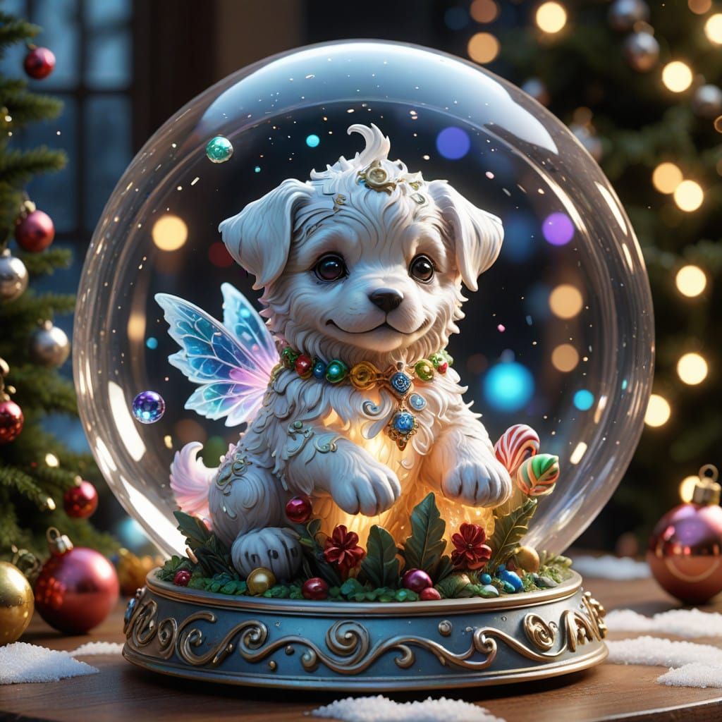 Enchanted Christmas Wonderland in Vibrant Glass Style