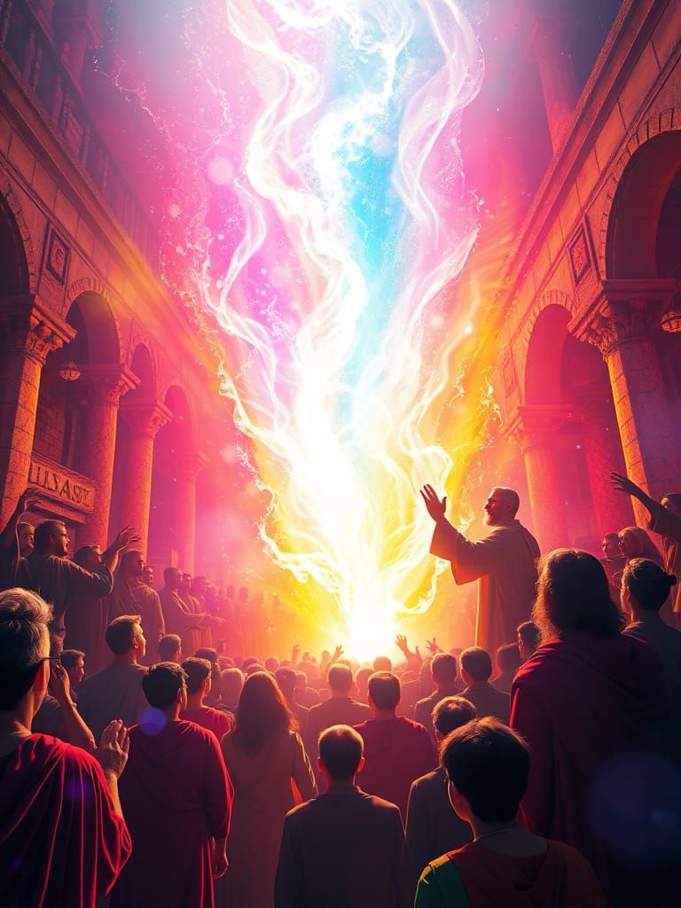 Apostle Peter Preaching: Holy Spirit Descends