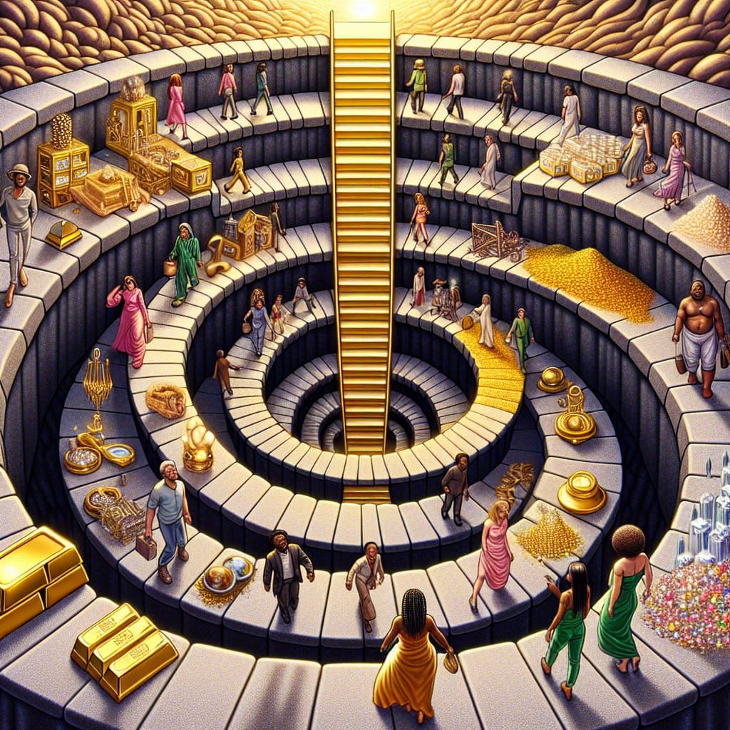 The journey to hell leads along wonderful straight stairs, which is lined with attractive and beautiful women, luxury th...