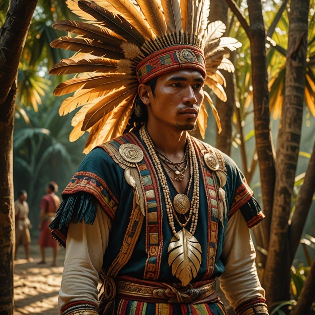 Mayan Corn God in Hyperrealistic Style