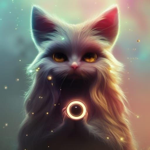 Disco Raccoon with Flowers in Digital Art Style