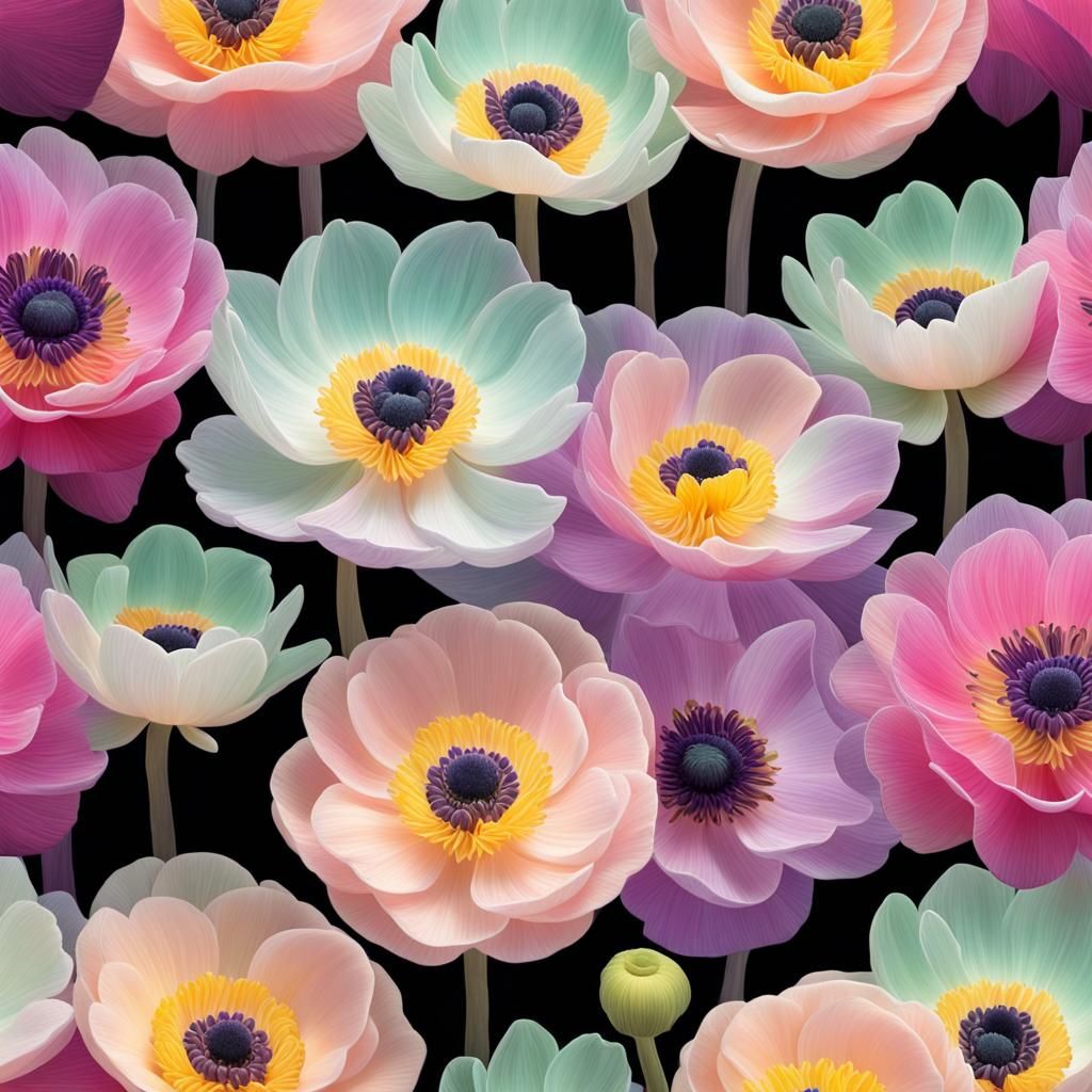 Anemone Optical Illusion in Saturated Colors