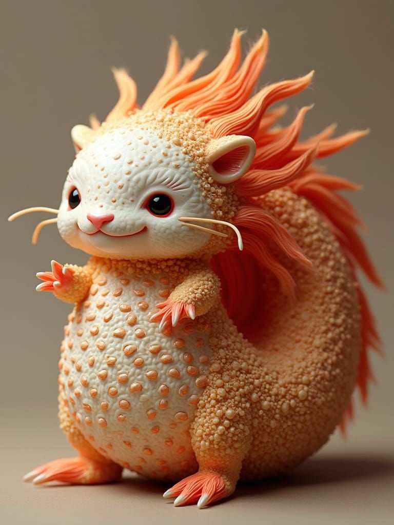 Xiamen Lacquer Thread Axolotl Sculpture