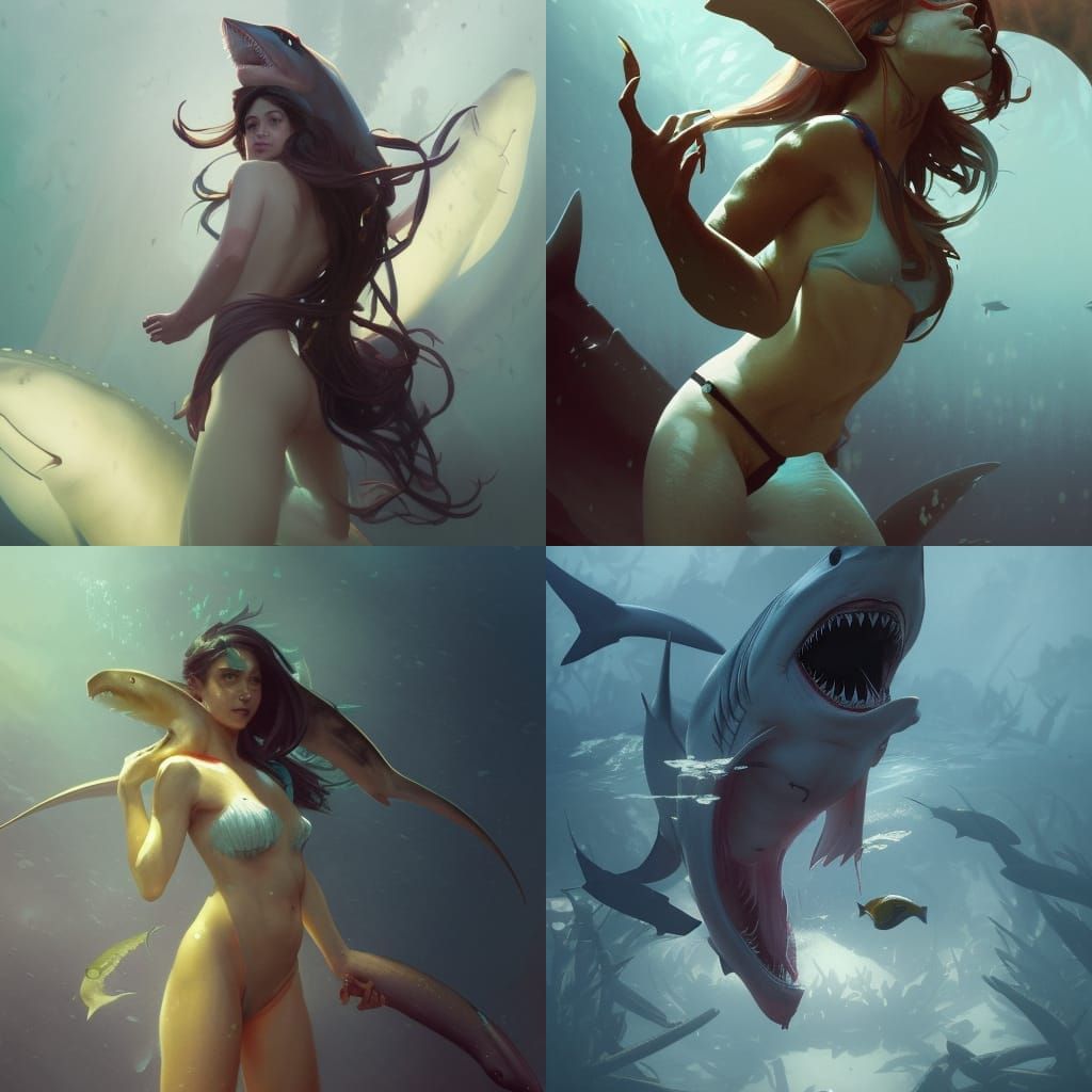 Scary Shark Siren with Sharp Teeth in 8K