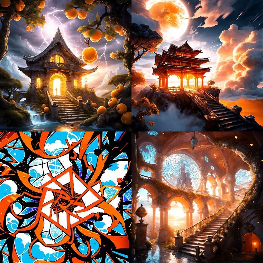 Architecture in a Vibrant Apricot Storm