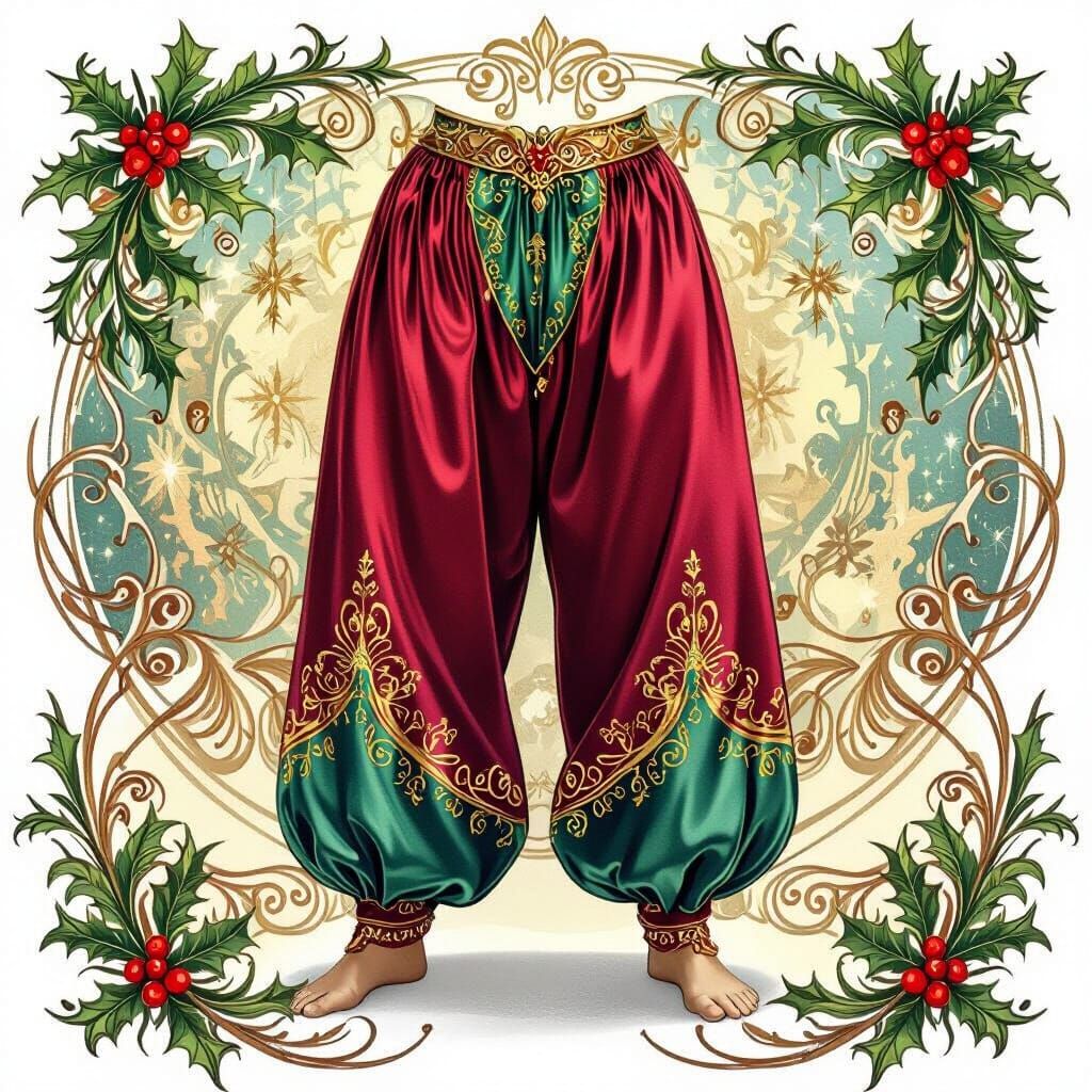 Princess Jasmine in Festive Harem Pants, Art Nouveau Style